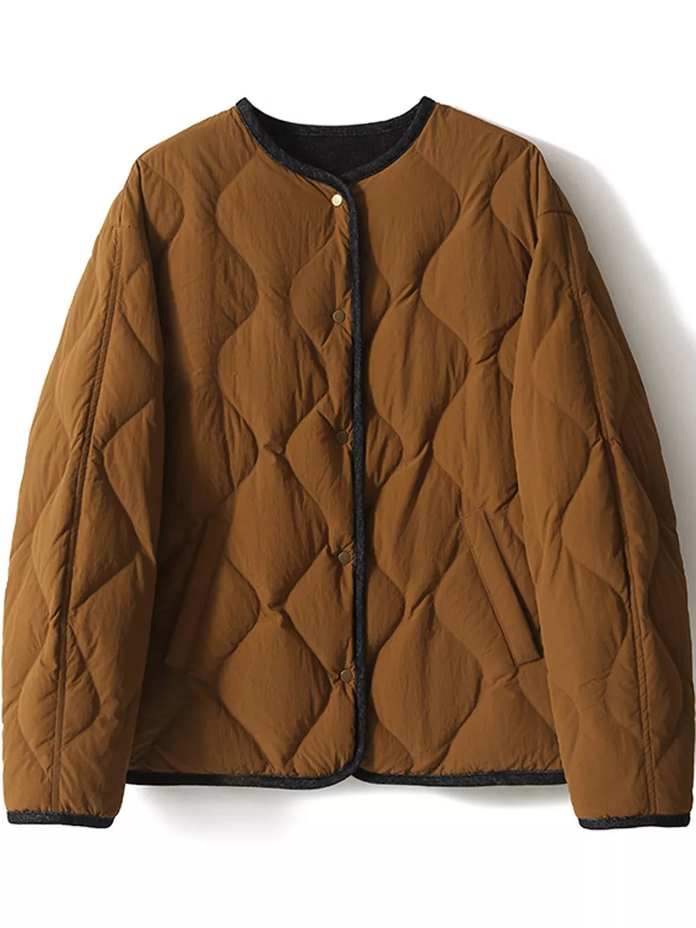 Diamond-Quilted Lightweight Cropped Reversible Down Jacket, image 5