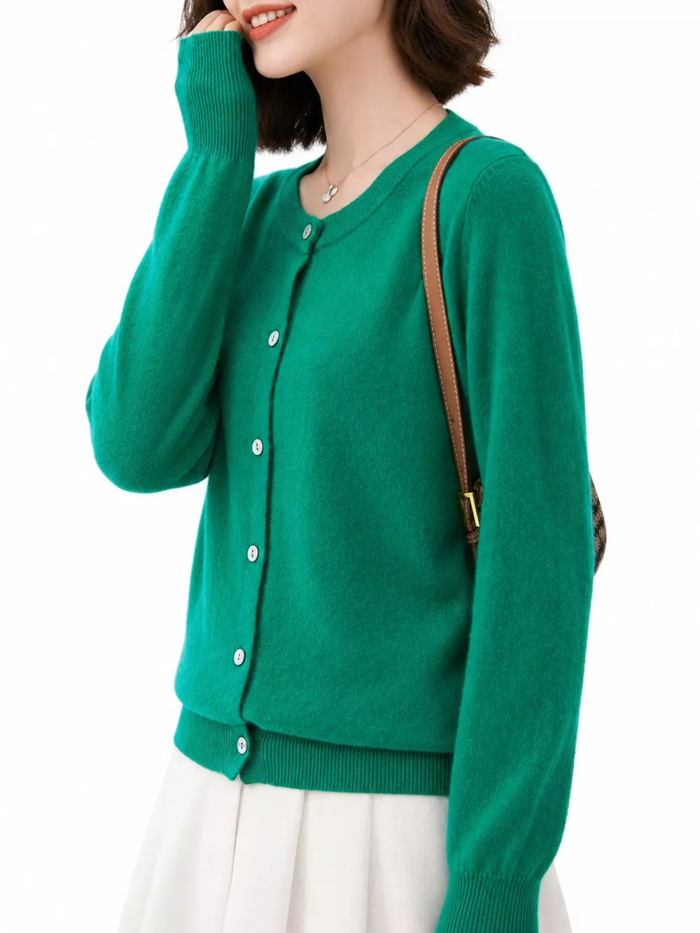Crew Neck Button-Down Cardigan, image 19