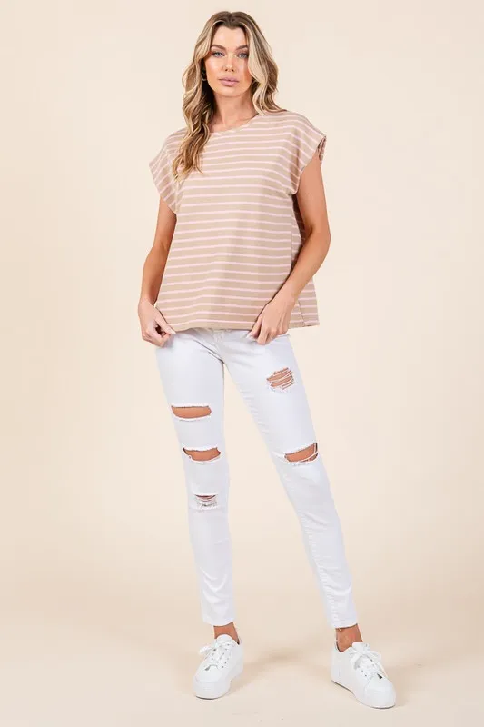 Striped Muscle Sleeve Top, image 11