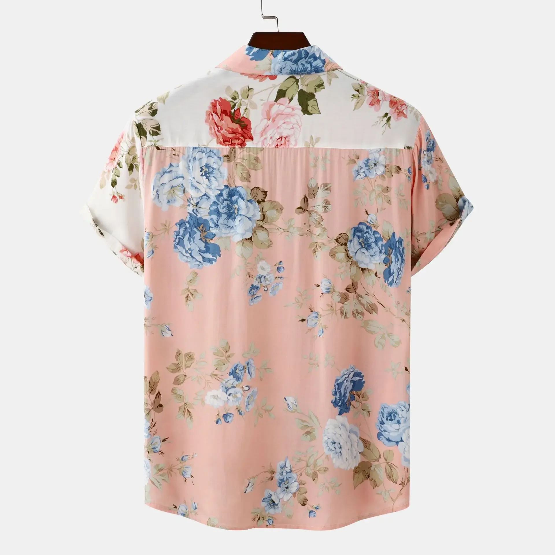 Men's Plus Size Floral Short Sleeve Shirt, image 4