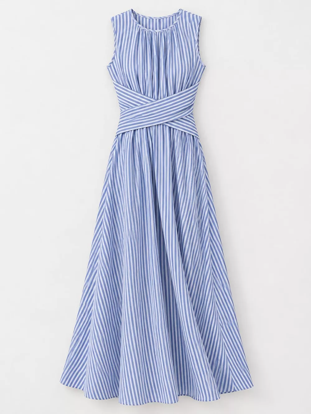 Full Size Sleeveless Striped Maxi Dress with Criss-Cross Waist Detail Plus Size, image 5