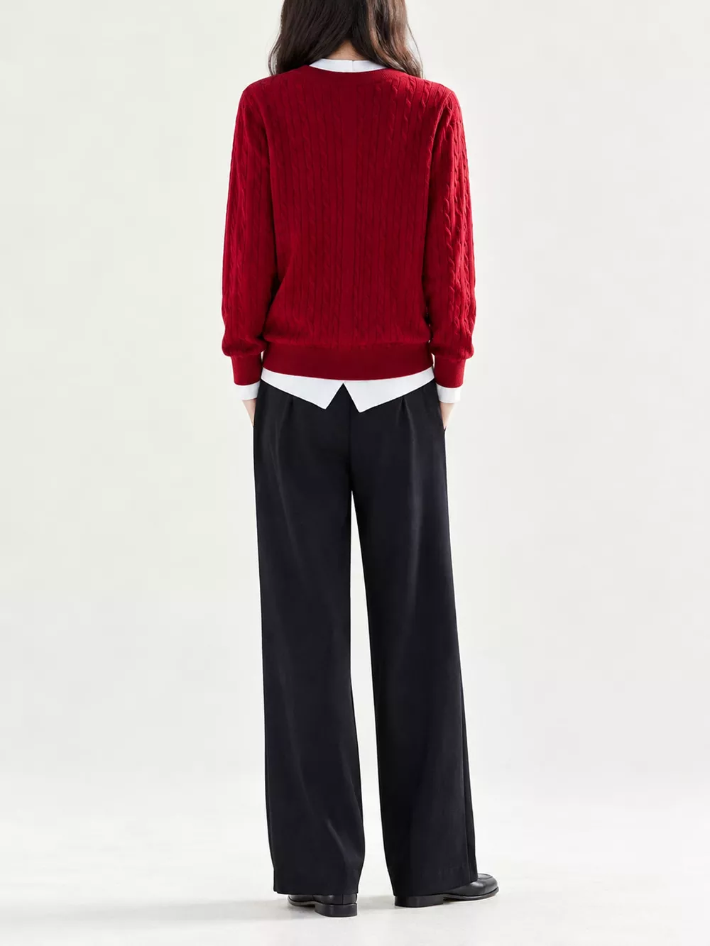 Cable-Knit Button-Down Cardigan, image 5
