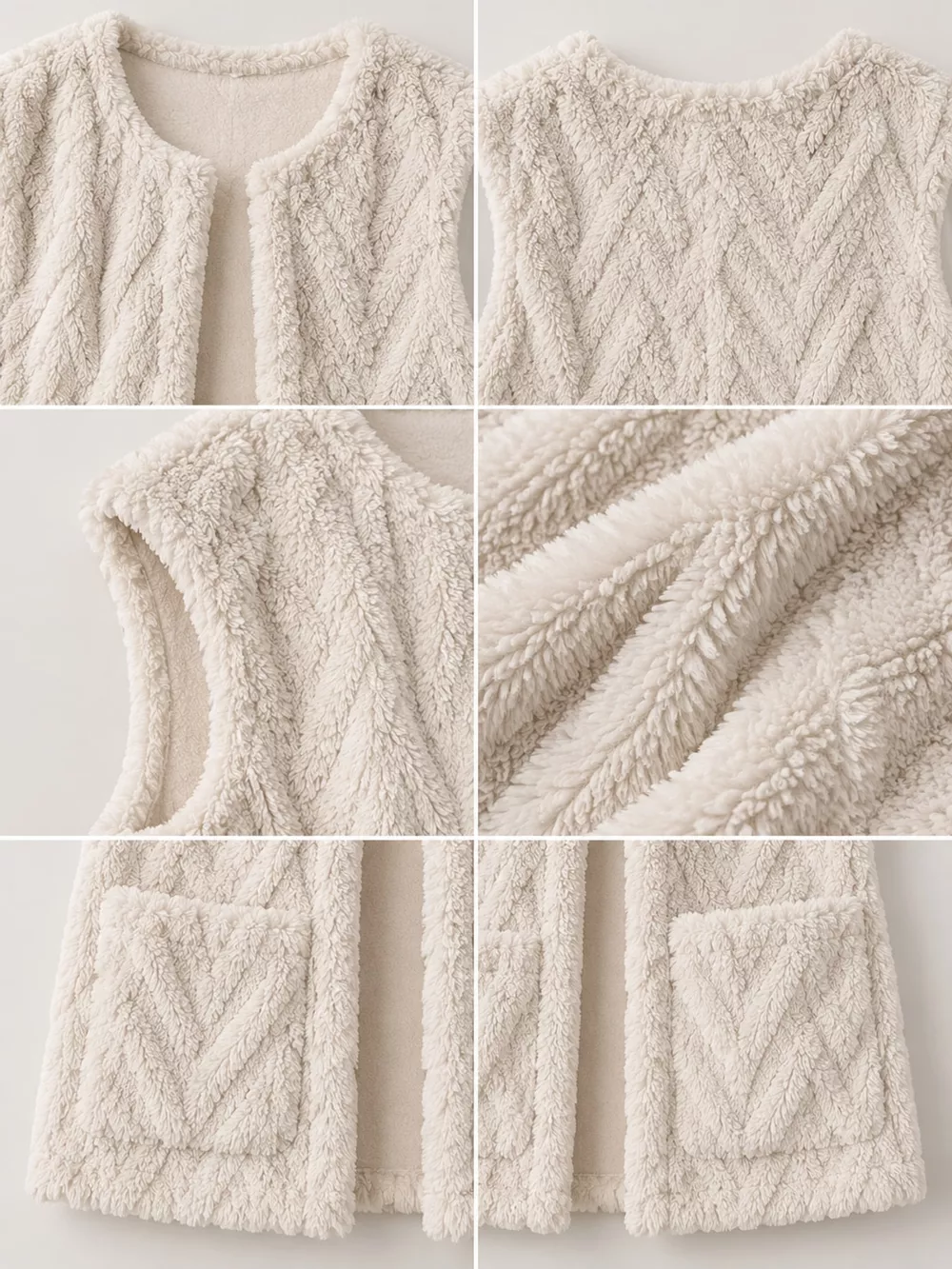 Sherpa Open Front Vest Coat, image 13