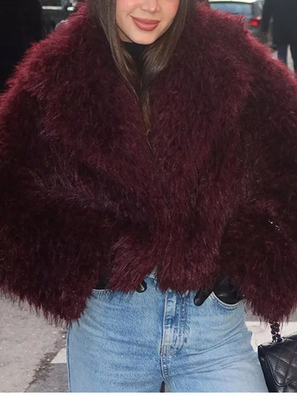 Faux Fur Open-Front Cropped Outerwear, image 10