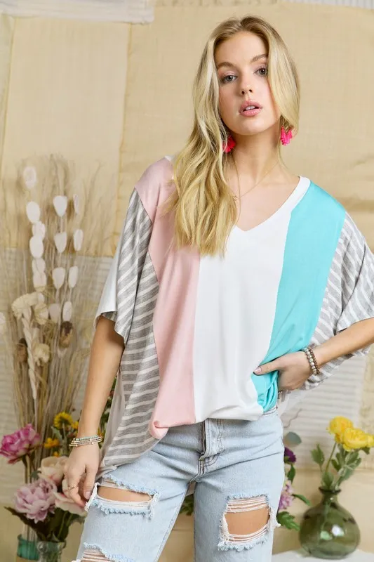 Colorblock Casual Knit Tunic Top, image 4