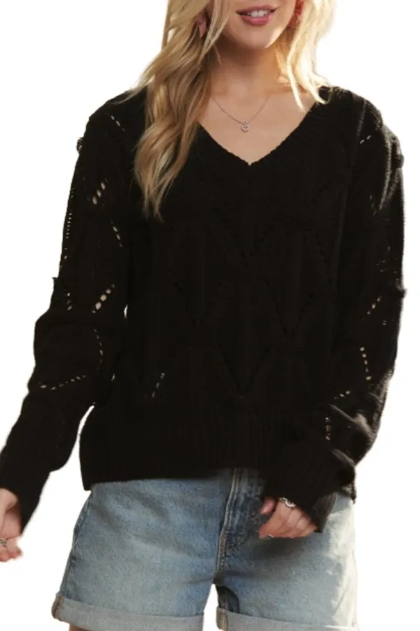 Loose Fit V Neck Knit Top, image 3