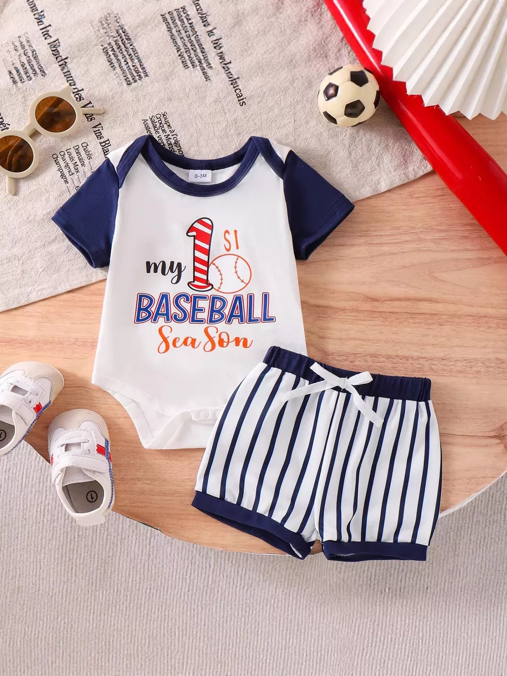 Children's My First Baseball Season Bodysuit and Shorts Set, image 7