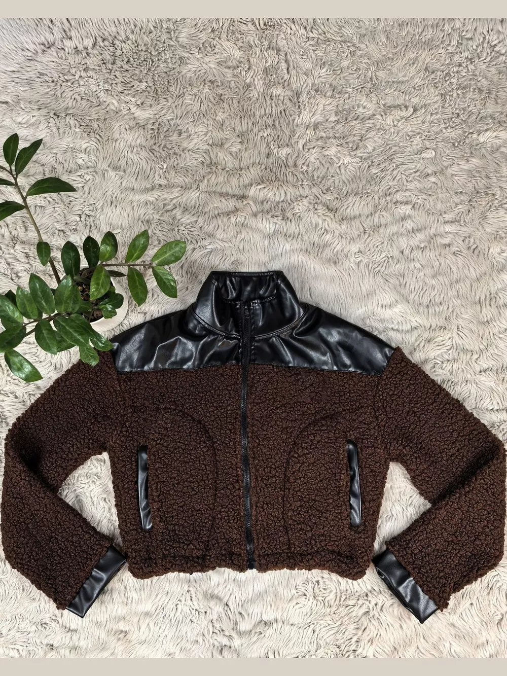 Sherpa Contrast Zip-Up Jacket, image 20