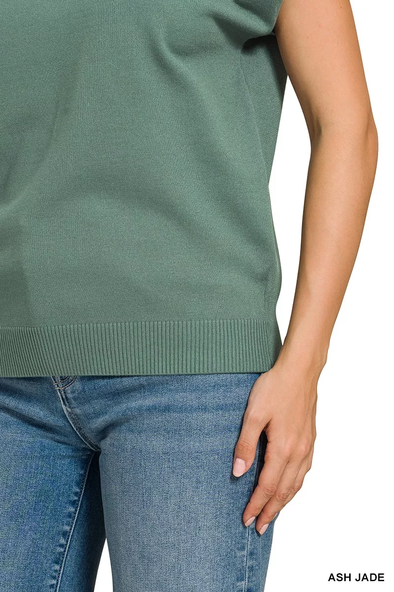 Viscose Round-neck Short Sleeve Sweater, image 3