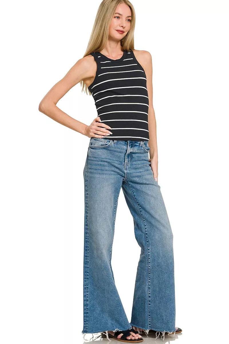 Striped Round Neck Tank Top, image 3