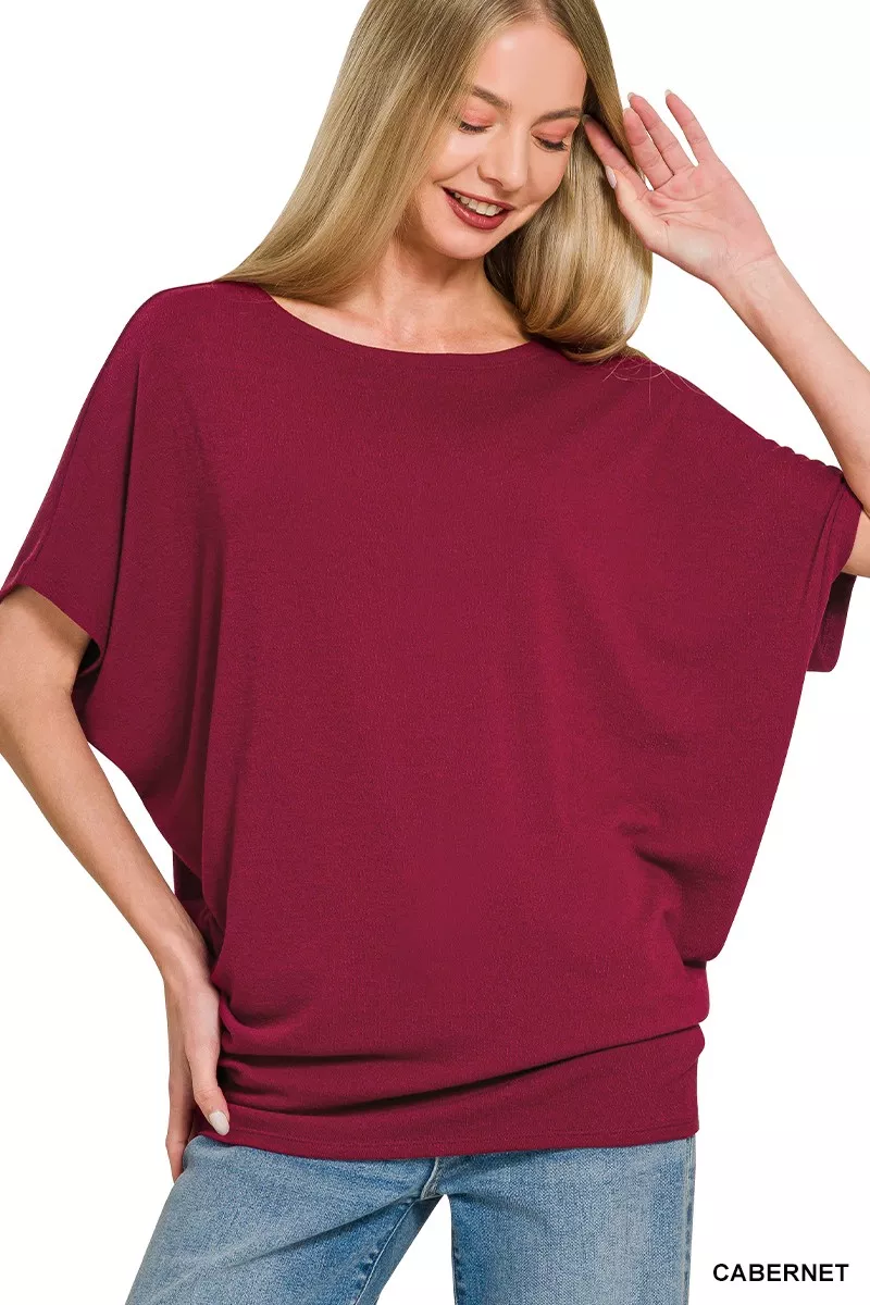 Hacci Dolman Sleeve Boat Neck Top, image 2