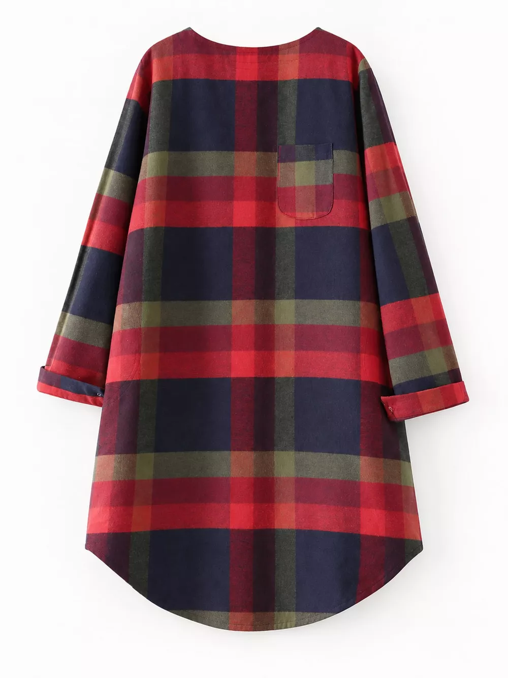 Vintage Plaid Loose Casual Long Sleeve Dress, image 4
