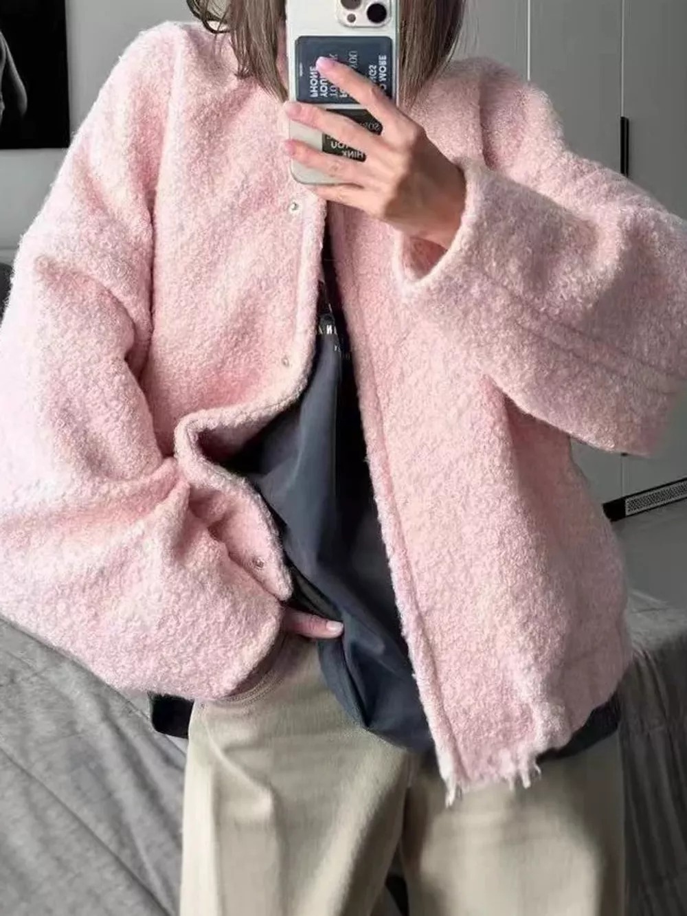 Teddy Fleece Dropped Shoulder Jacket, image 2