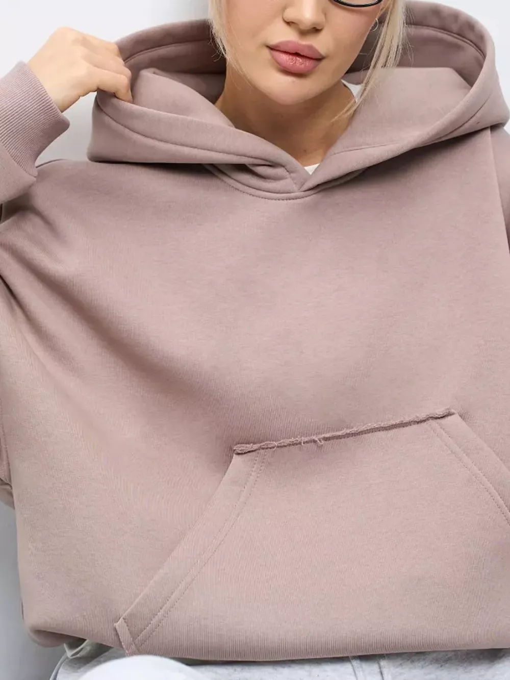 Kangaroo Pocket Dropped Shoulder Hoodie, image 9