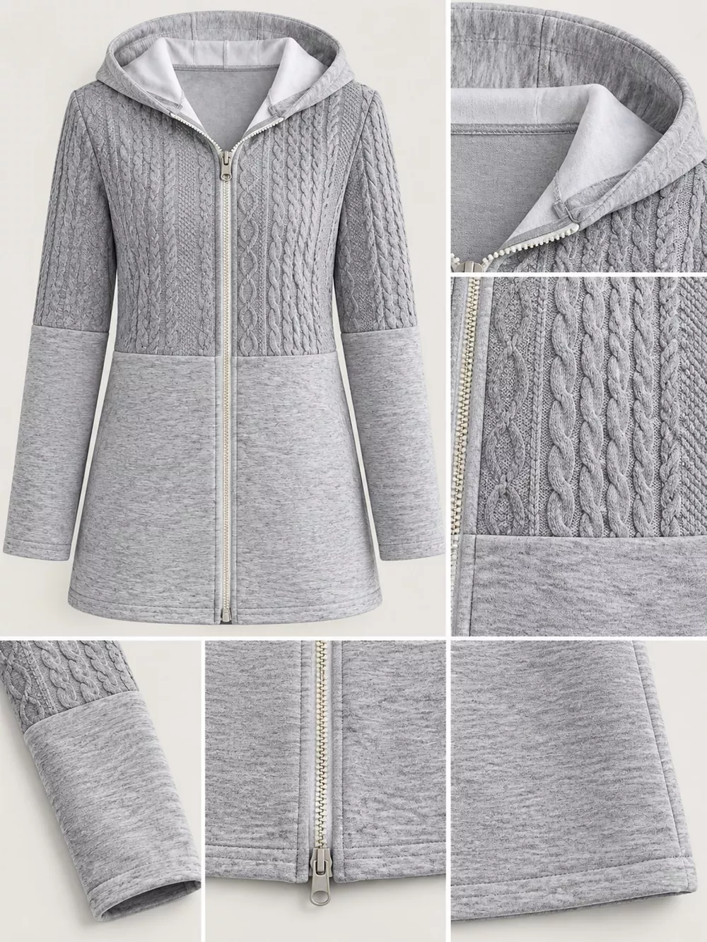 Full Size Hooded Zip-Up Jacket Plus Size, image 5