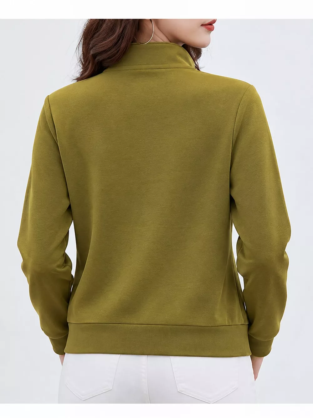 Full Size Stand-Collar Zip-Up Sweatshirt Plus Size, image 27