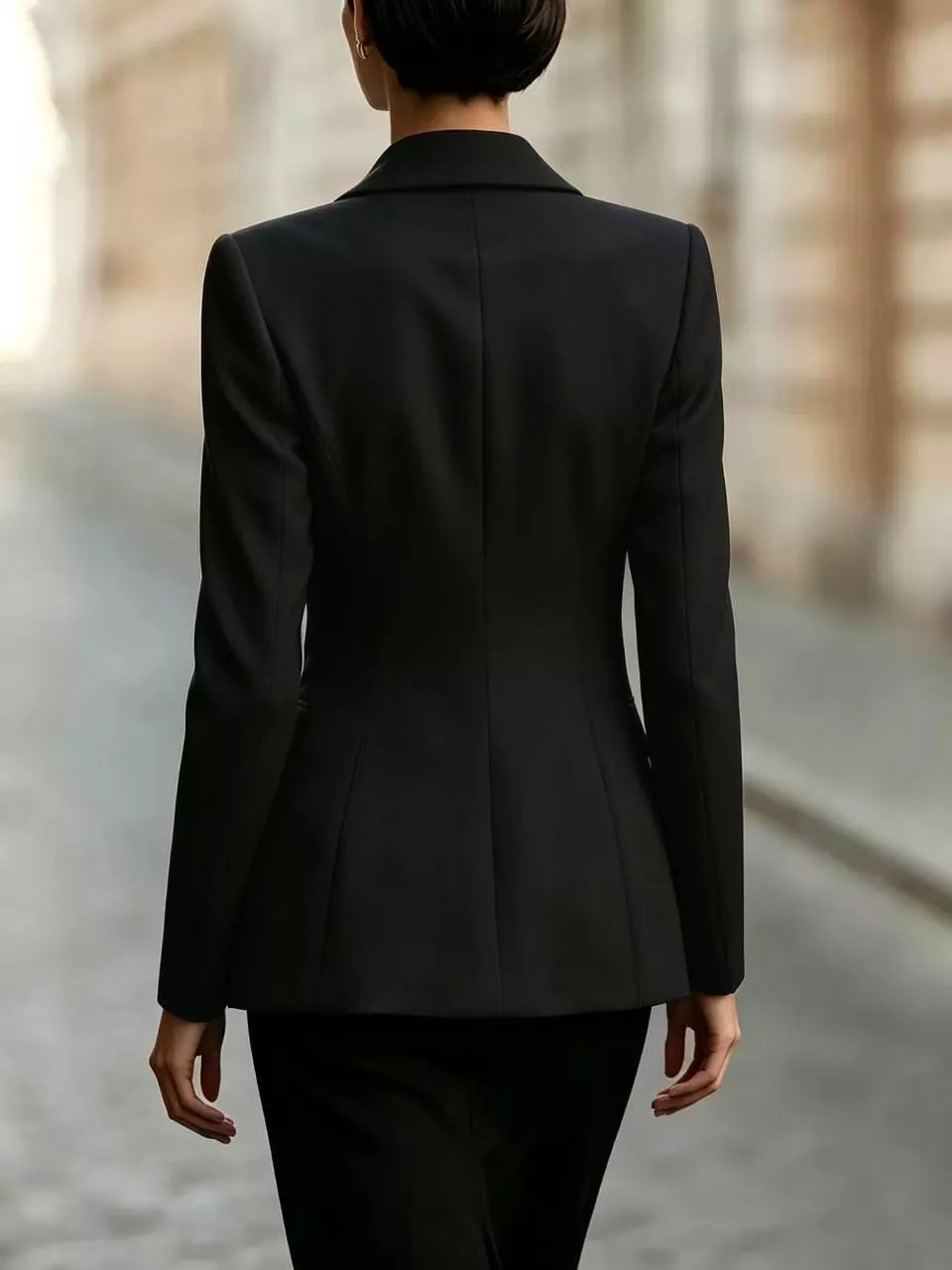 Tie-Front Lapel Collar Long Sleeve Blazer, image 11
