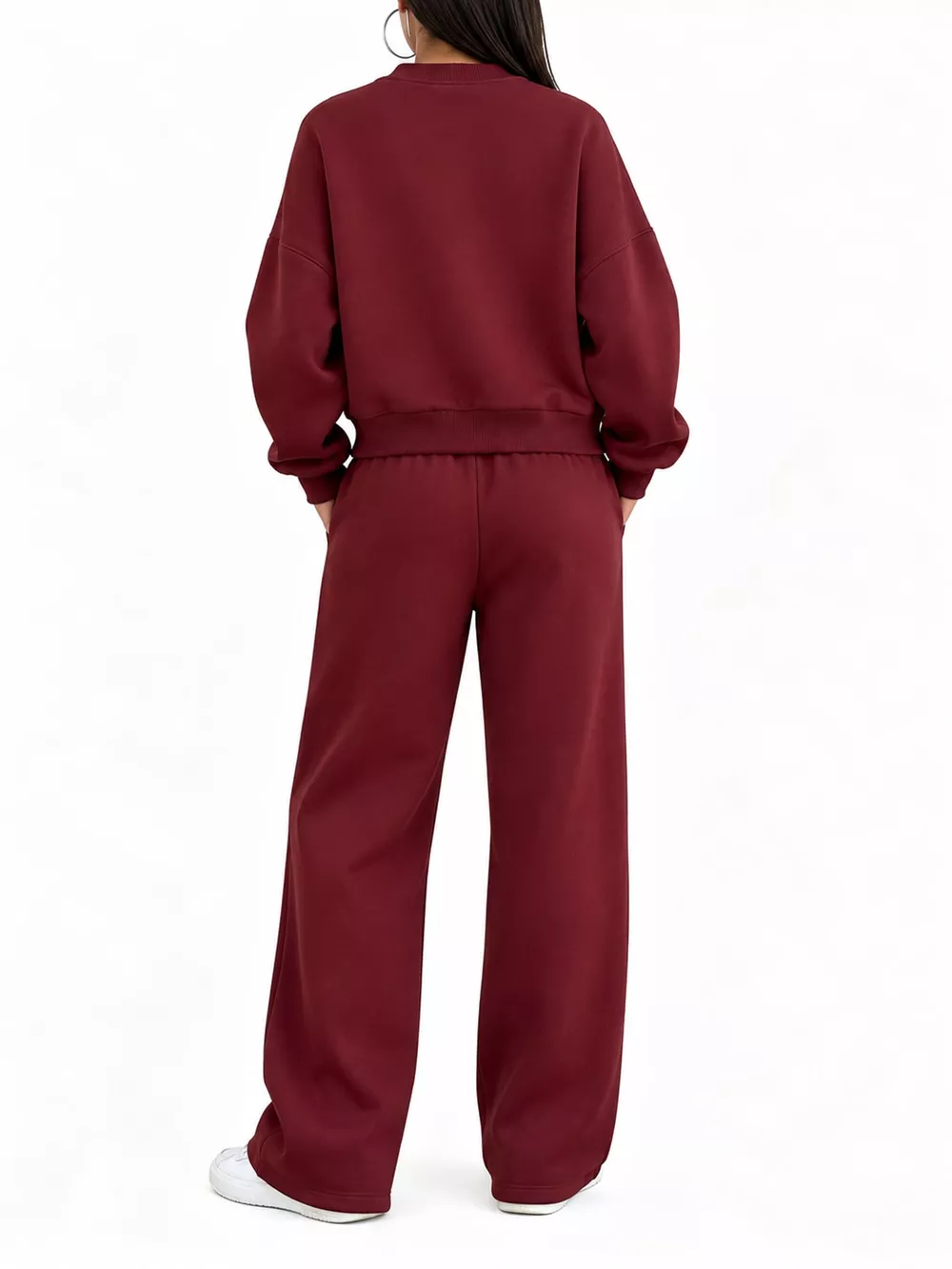 Casual Zip-Up Jacket and Wide-Leg Sweatpants Set, image 35