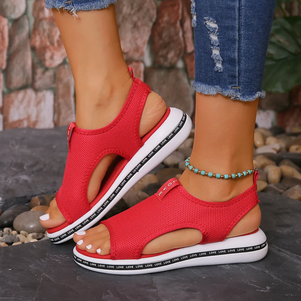 Mesh Open Toe Platform Sandals, image 12