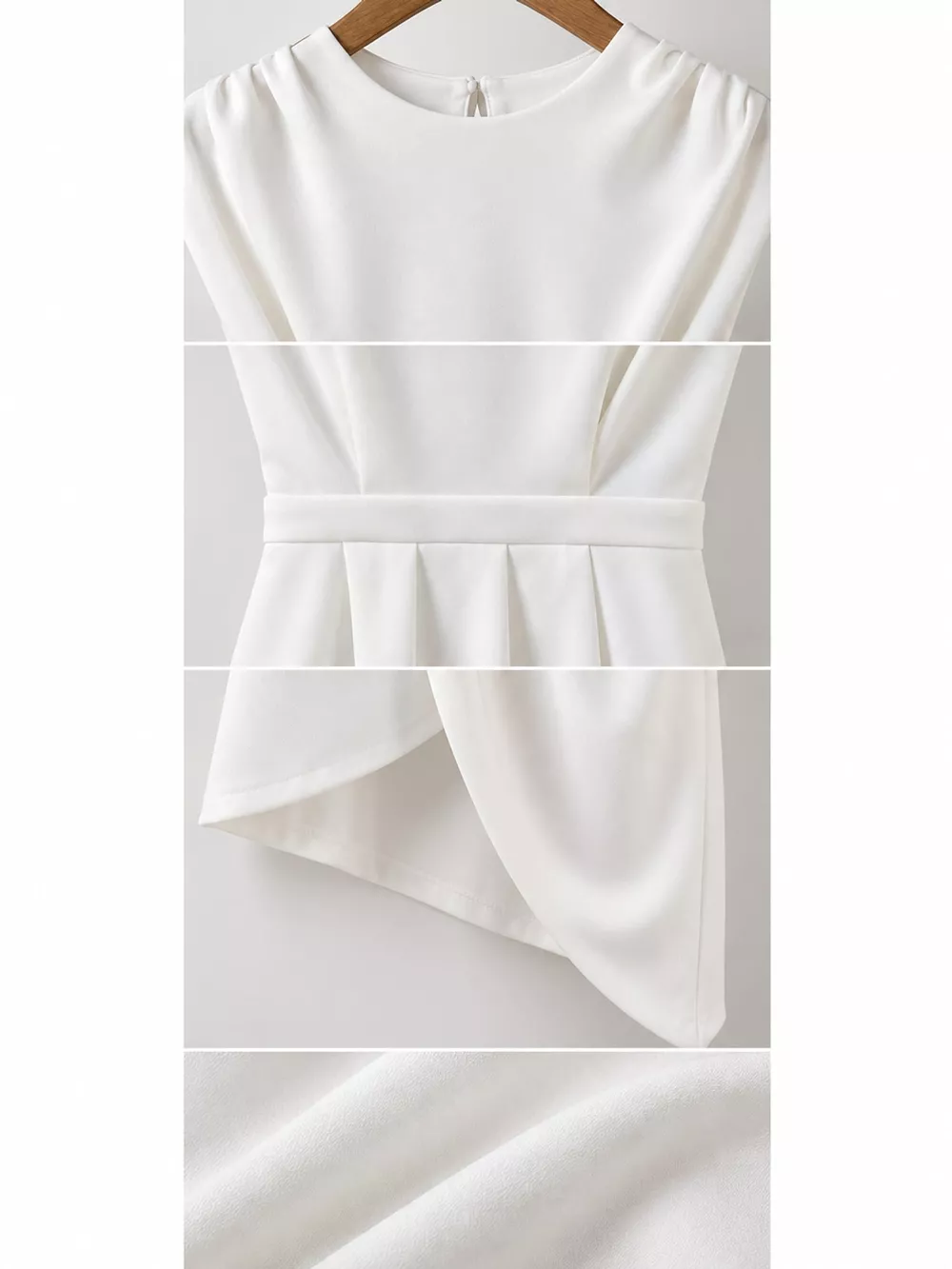Full Size Elegant Asymmetrical Backless Pleated Dress Plus Size, image 10