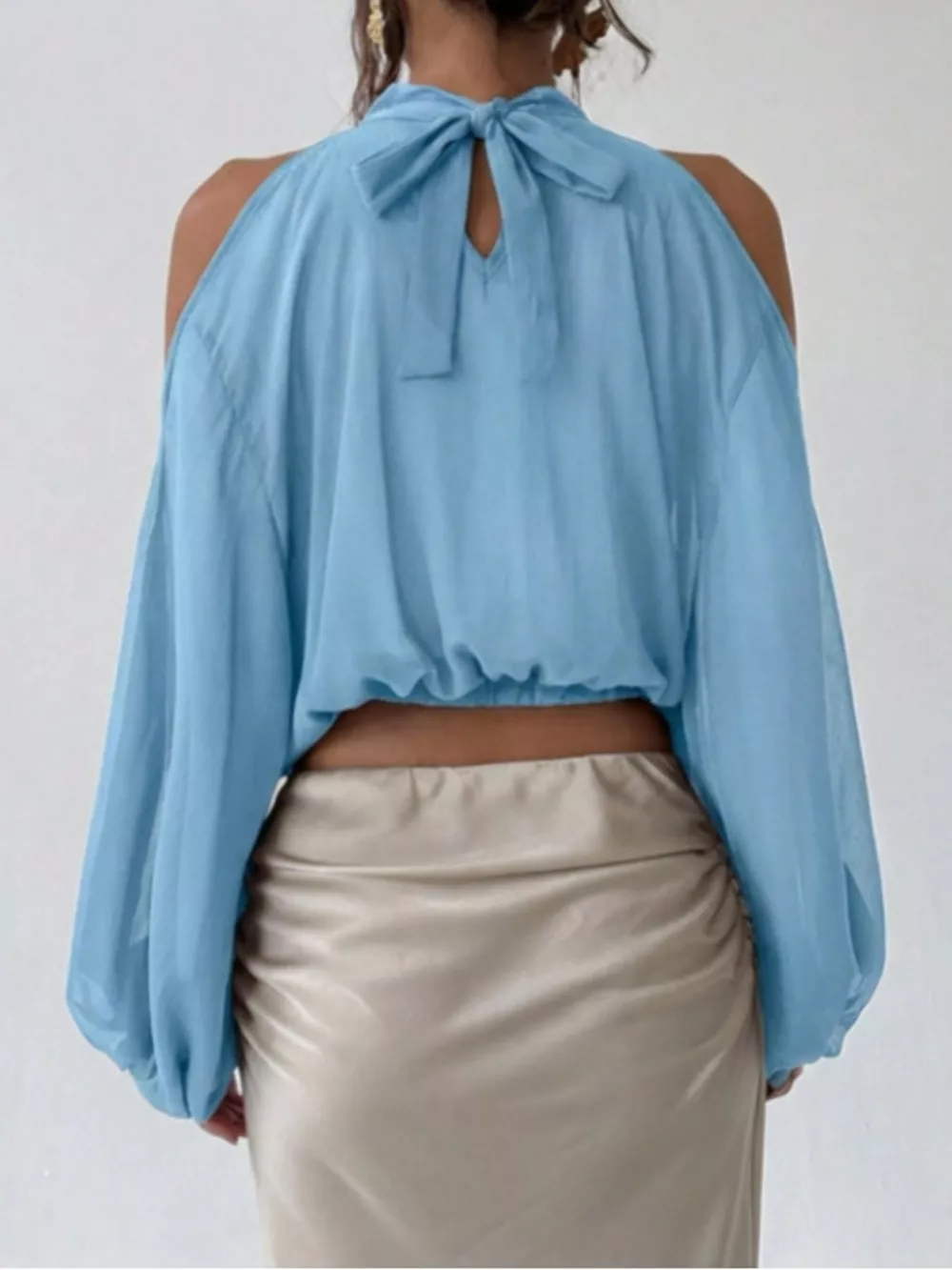 Cold-Shoulder Long Sleeve Blouse, image 4