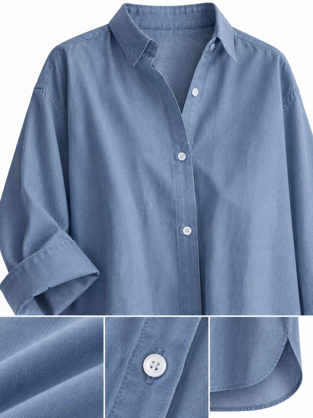 Full Size Oversized Button-Down Long Sleeve Shirt Plus Size, image 25
