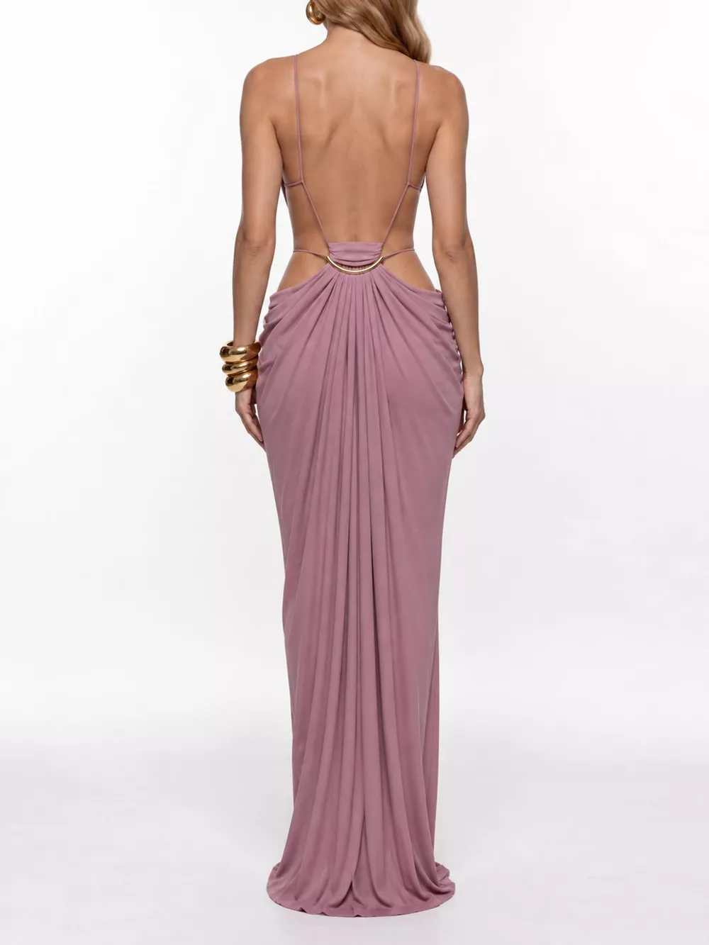 Backless Plunge Cut-Out Maxi Dress, image 14