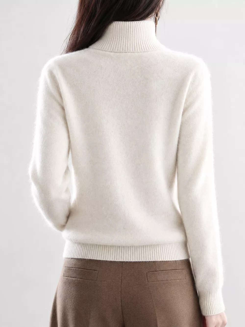 Full Size Turtleneck Long Sleeve Sweater Plus Size, image 3