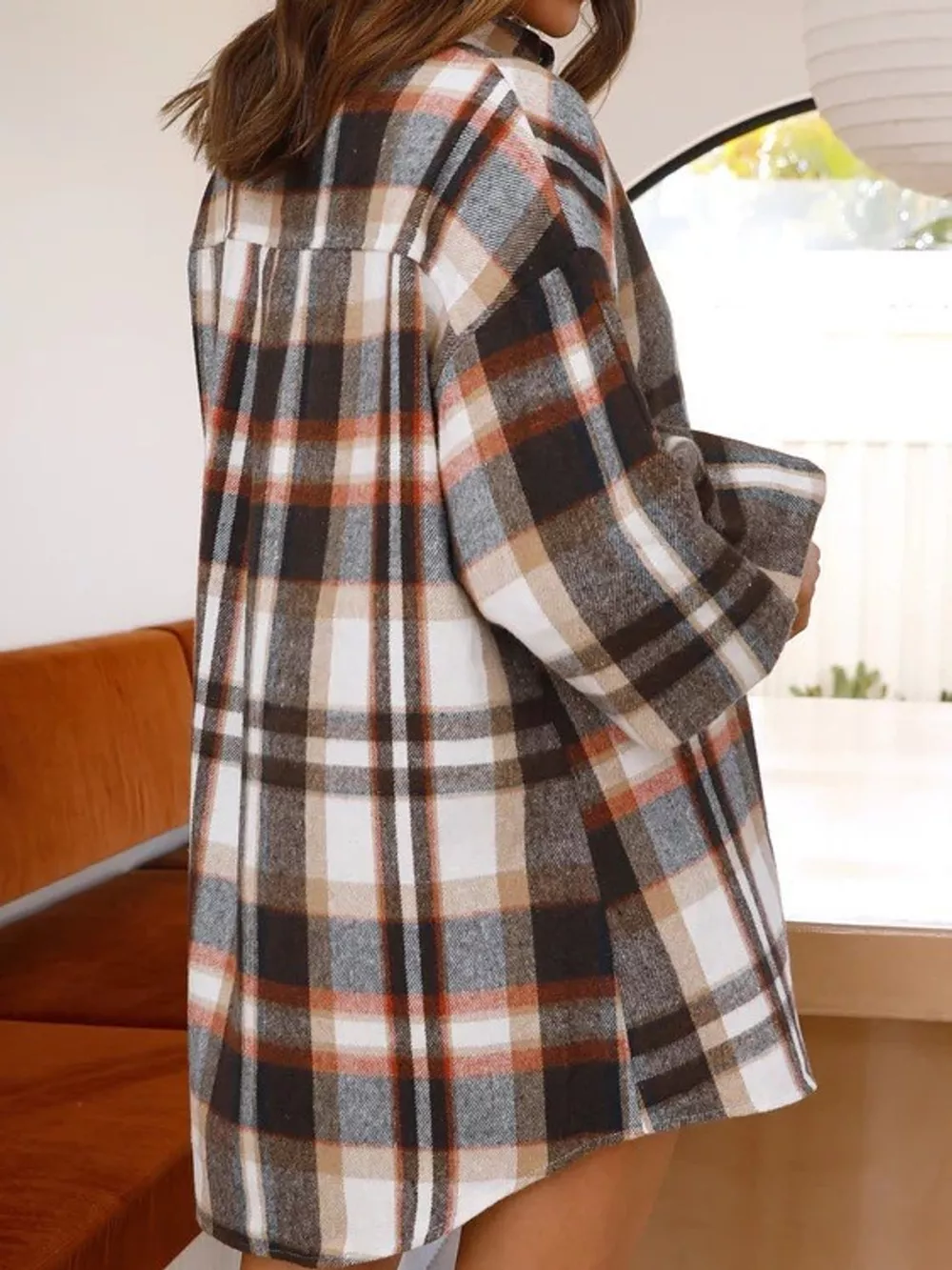 Oversized Plaid Button Up Shirt, image 12
