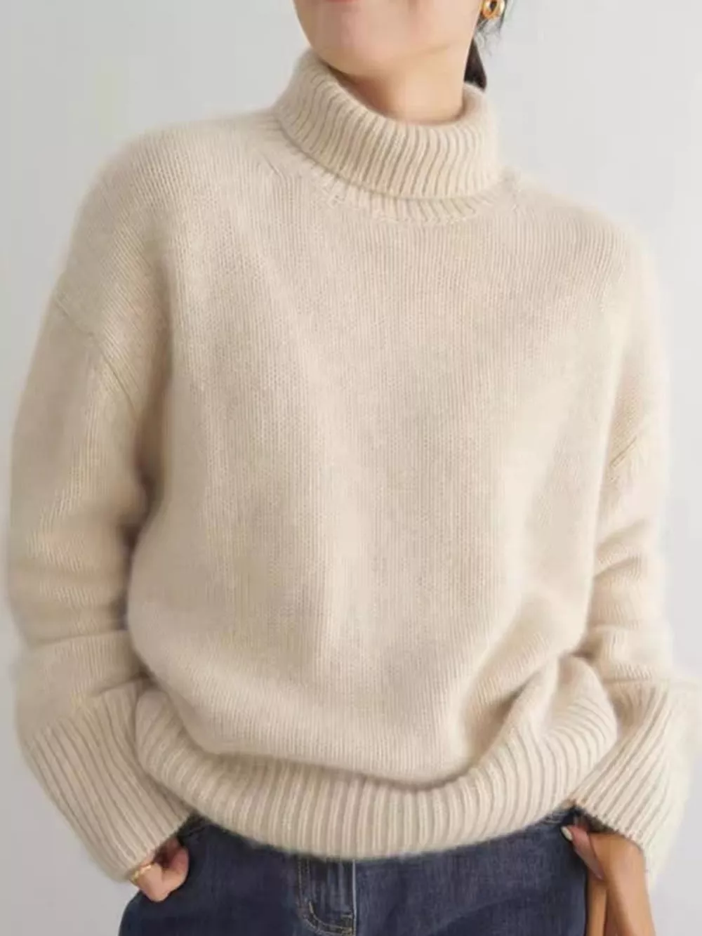 Turtleneck Dropped Shoulder Sweater, image 9