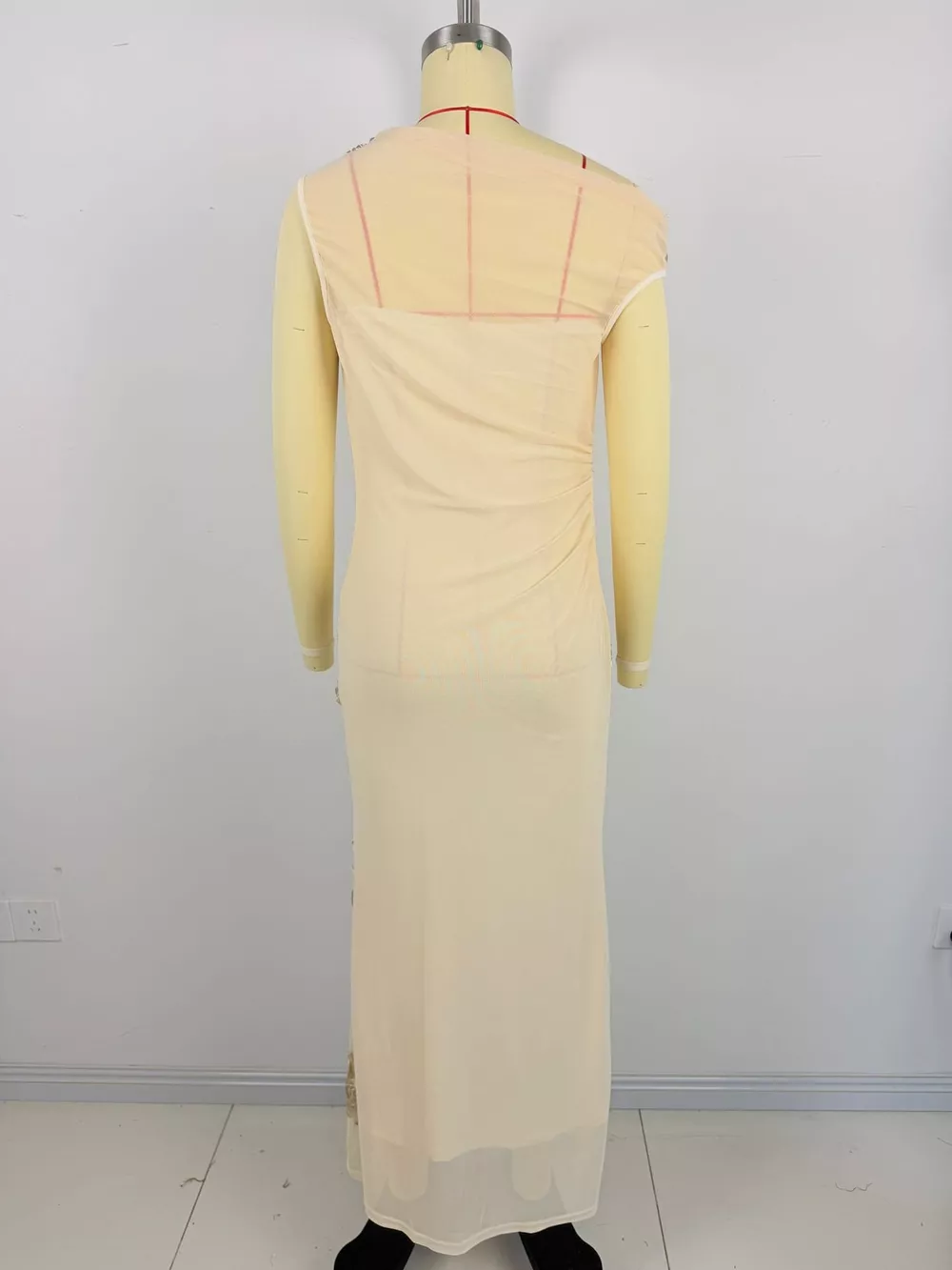 One-Shoulder Floral Embroidered Maxi Dress, image 4