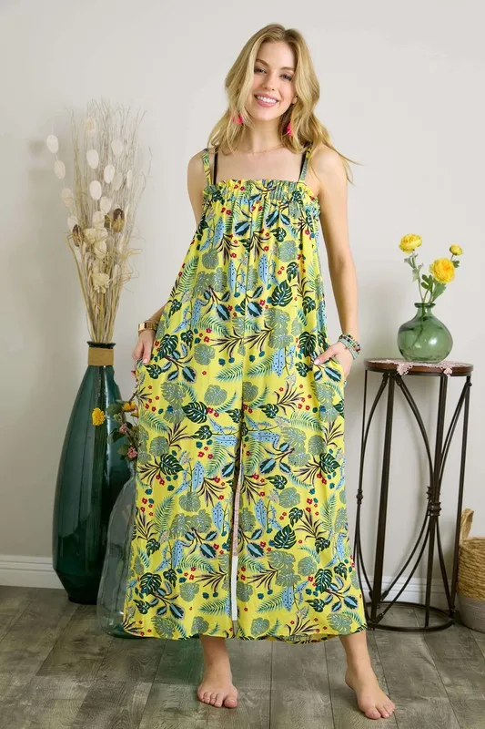 Elastic Detail Tropical Jumpsuit, image 3