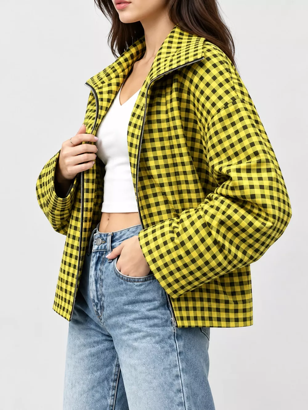 Plaid Zip-Up Jacket, image 14