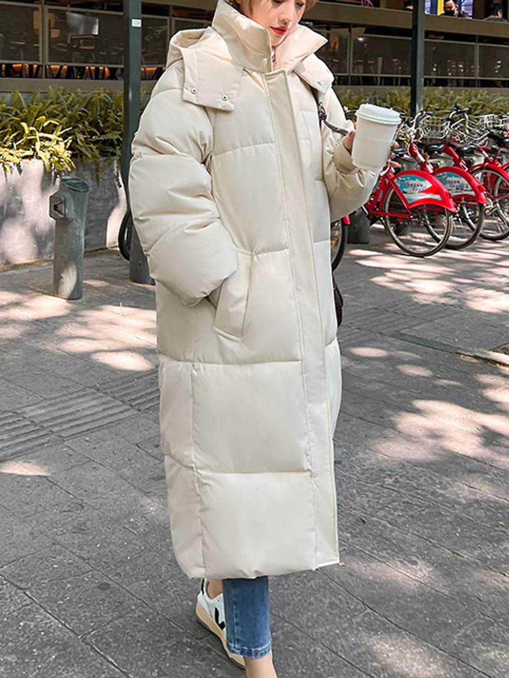 Plus Size Oversized Hooded Longline Puffer Coat, image 16