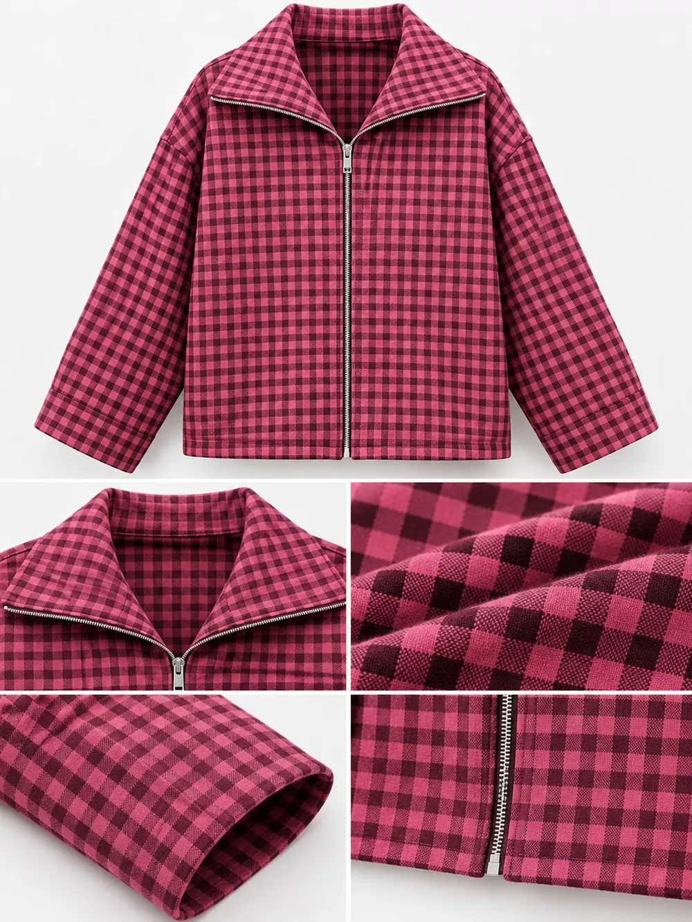 Plaid Zip-Up Jacket, image 11