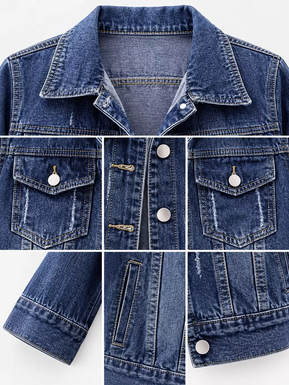 Full Size Distressed Mid-Sleeve Denim Jacket Plus Size, image 4