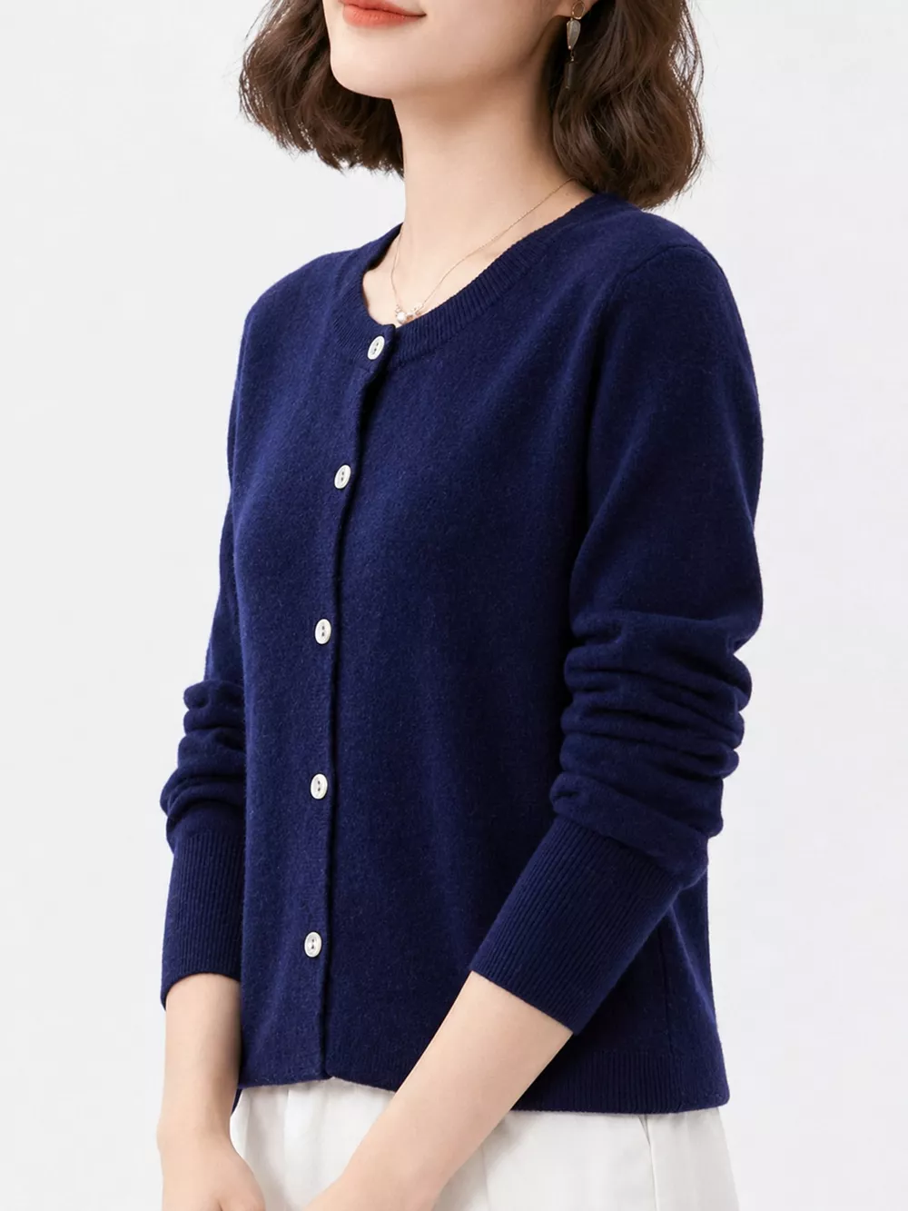 Crew Neck Button-Down Cardigan, image 79