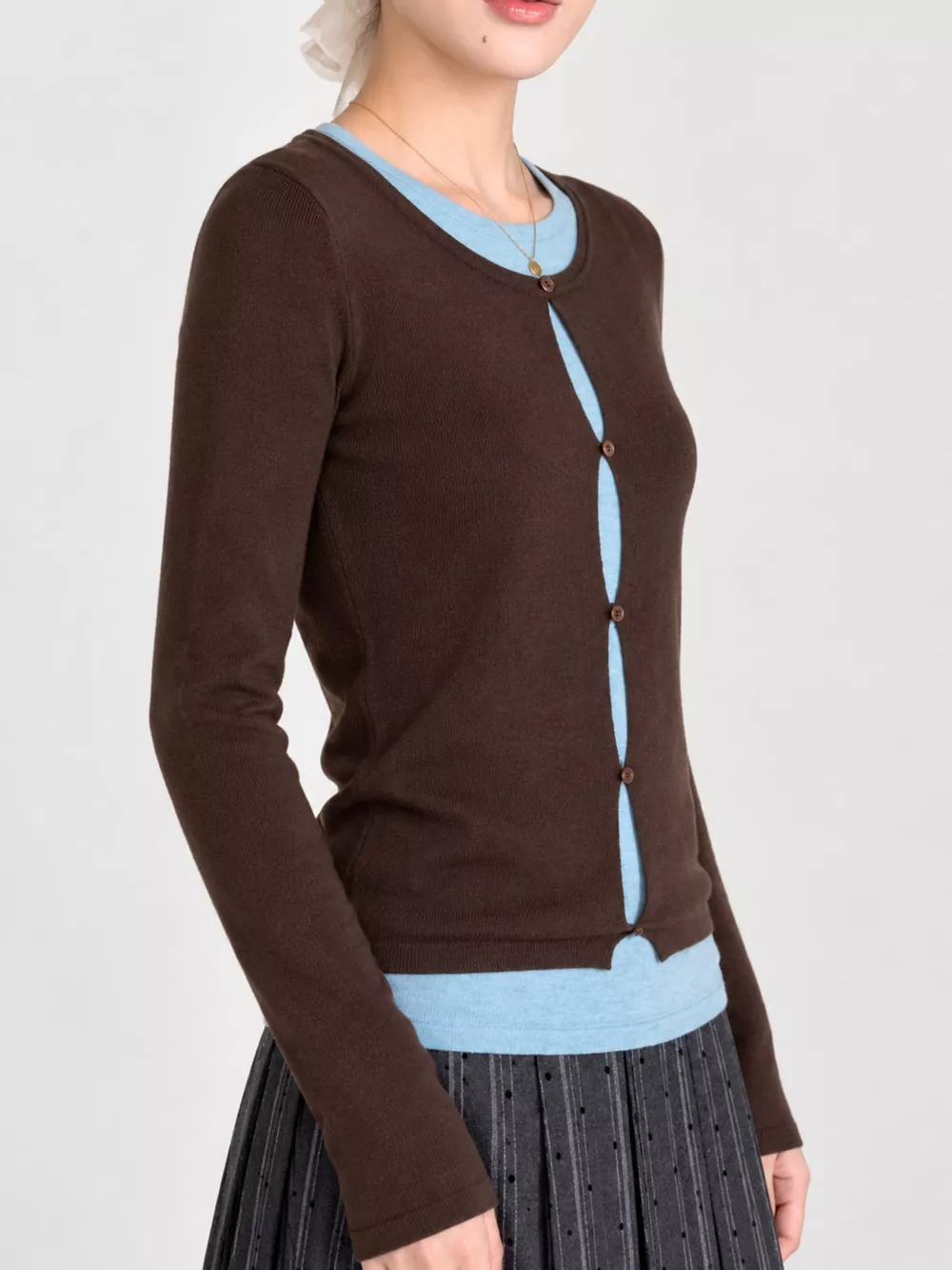 Layered Look Long Sleeve Knit Top, image 11
