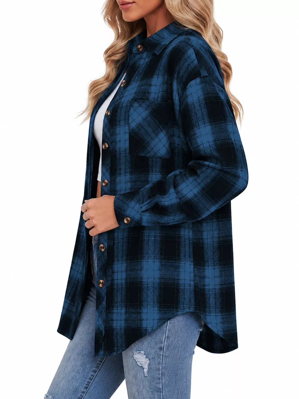 Plaid Button-Down Oversized Shirt, image 22