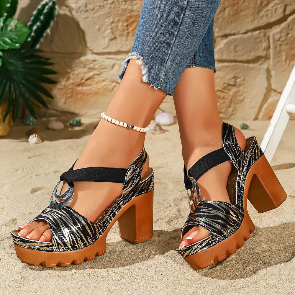 Open Toe Block Heels Sandals, image 2