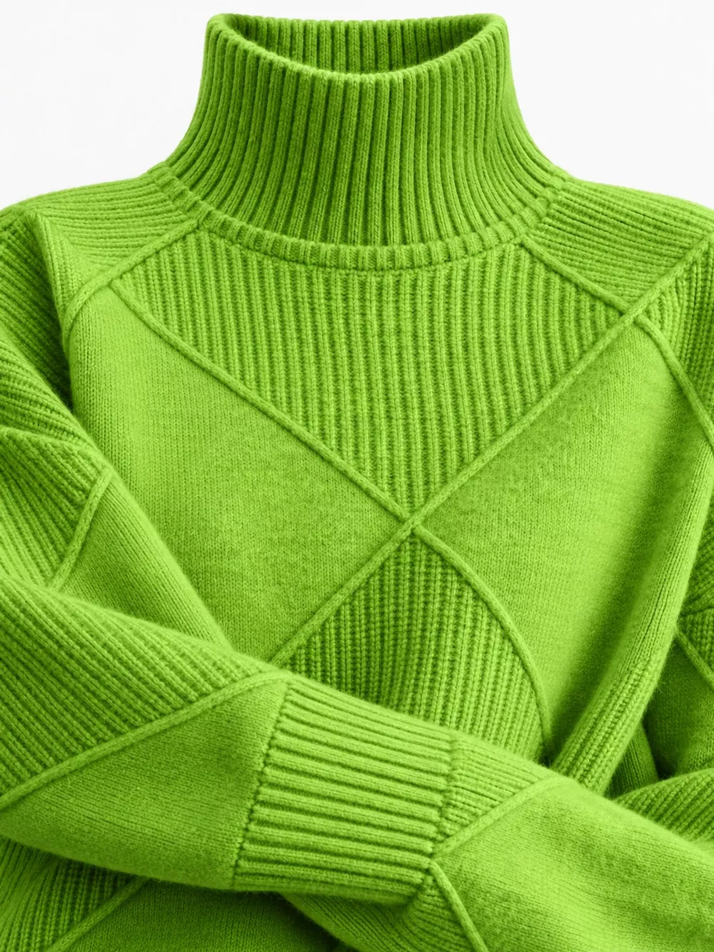 Full Size Diamond Pattern Turtleneck Sweater Plus Size, image 57