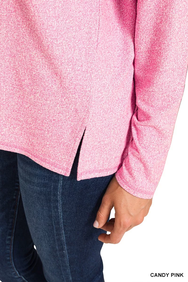 Soft Melange Hacci Exposed Seam Coin Pocket Tee, image 4