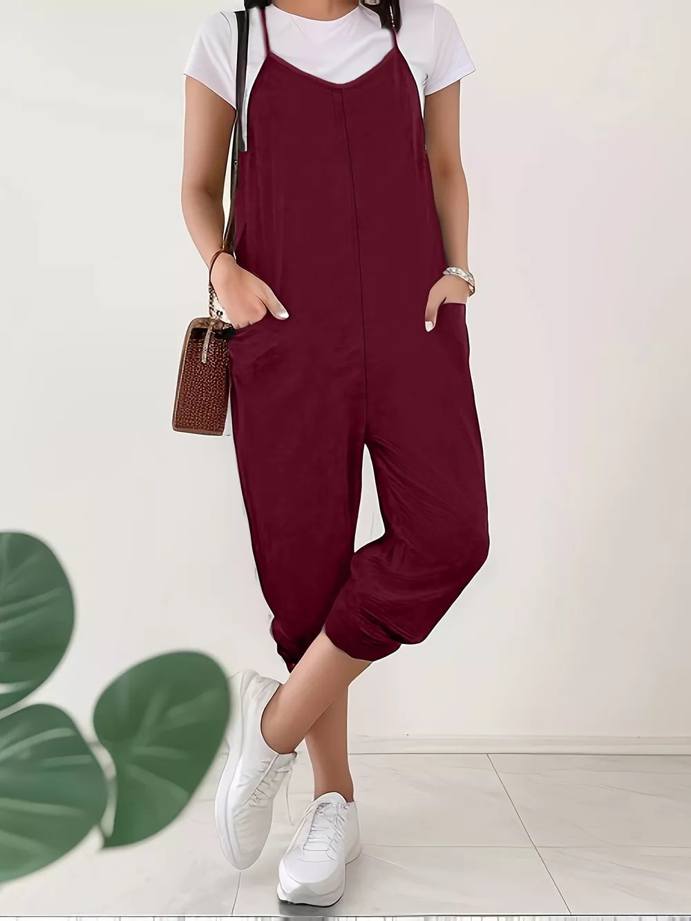Casual Loose Fit Spaghetti Strap Jumpsuit, image 5