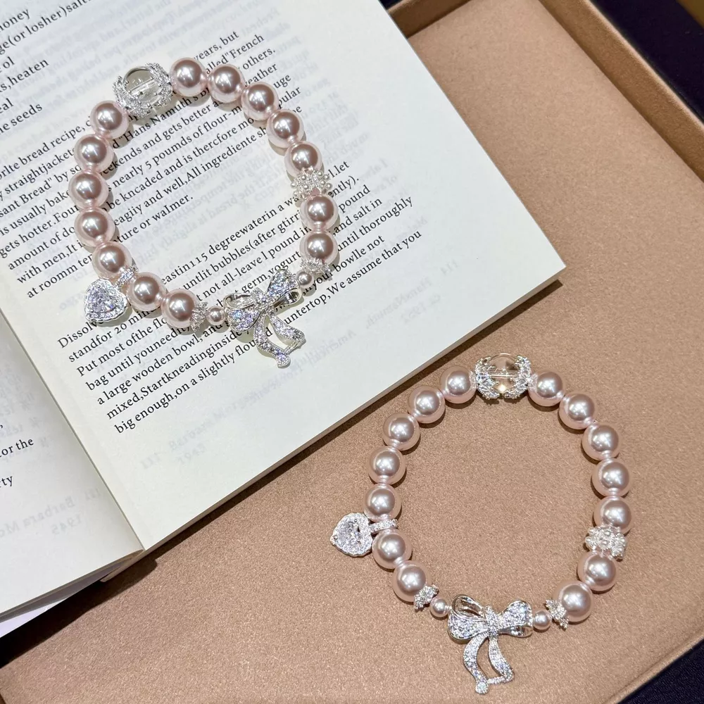 Pearl Bracelet with Bow Charm, image 4