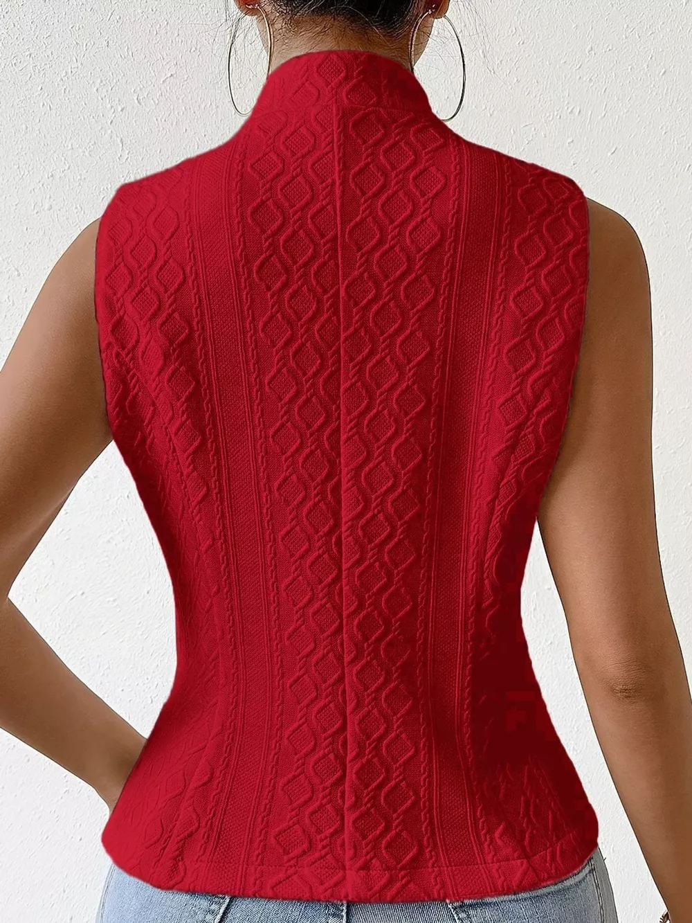 Textured Slim-Fit Button-Down Vest Coat, image 19