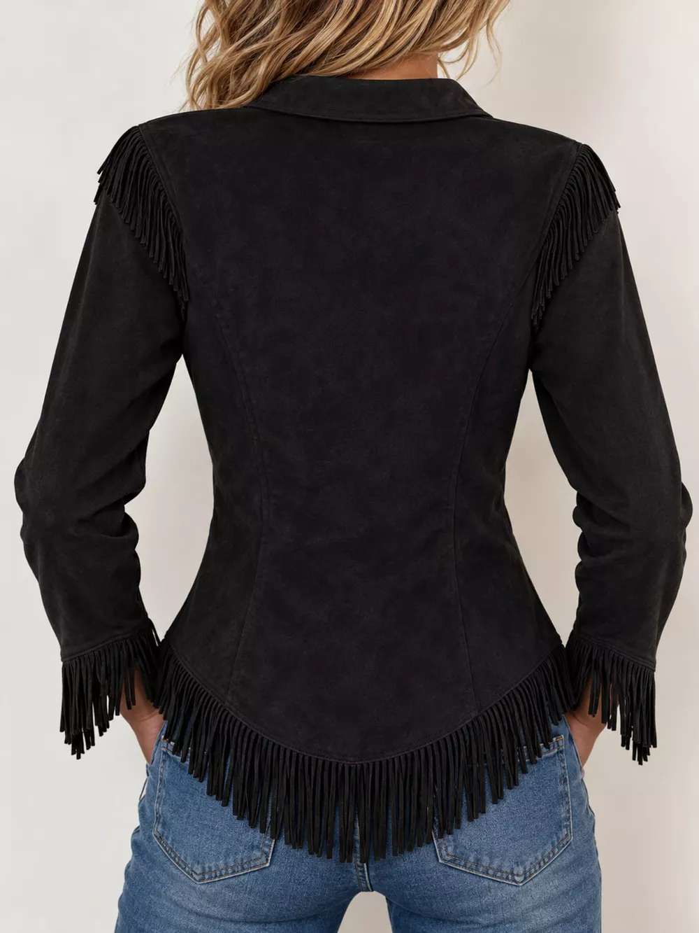 Full Size Fringed Button Up Shirt Plus Size, image 8