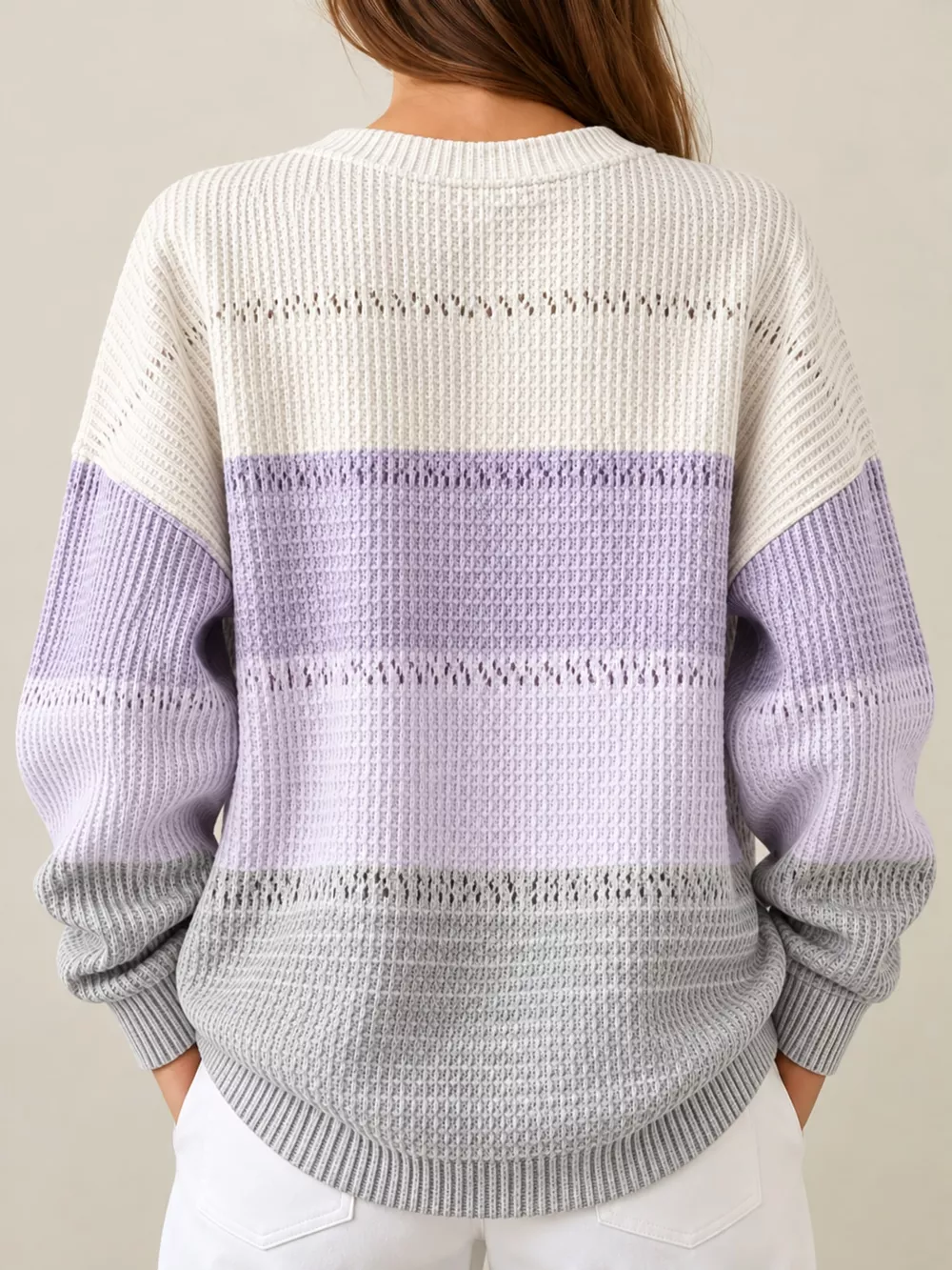Full Size Color-Block Button Detail Sweatshirt Plus Size, image 3