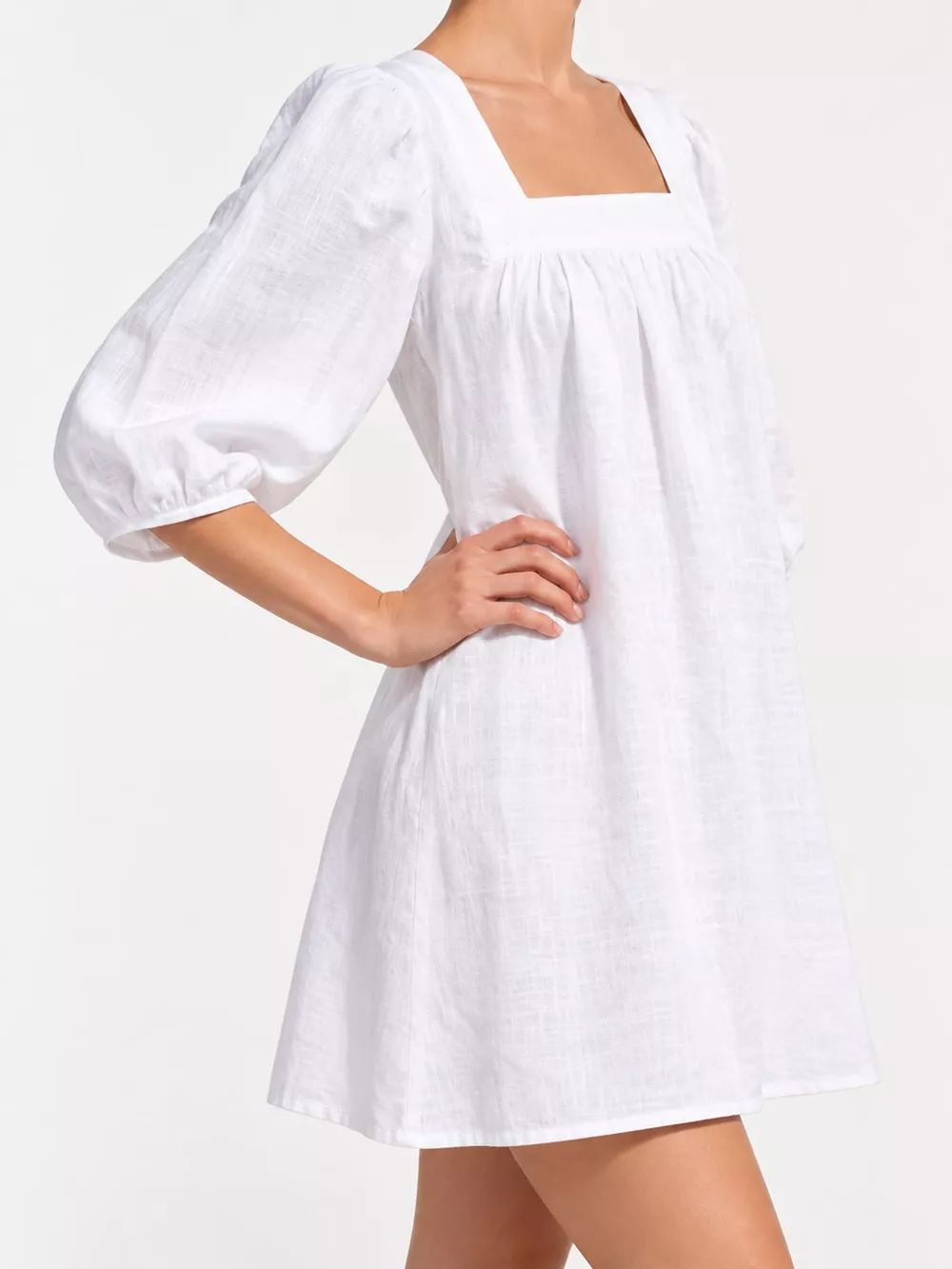 Square Neck Puff Sleeve Mini Dress, image 21