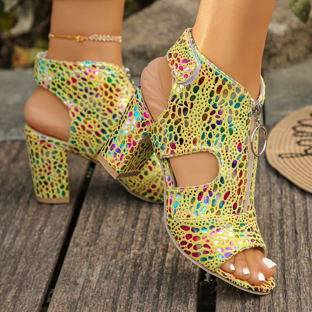 Open Toe Block Heels Sandals, image 6