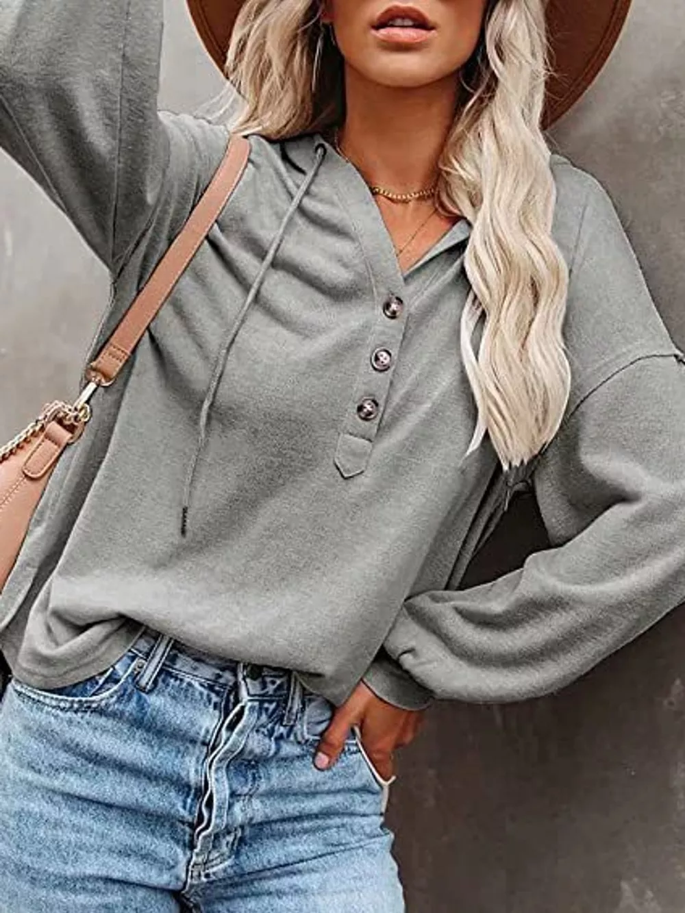 Drawstring Dropped Shoulder Hoodie, image 13